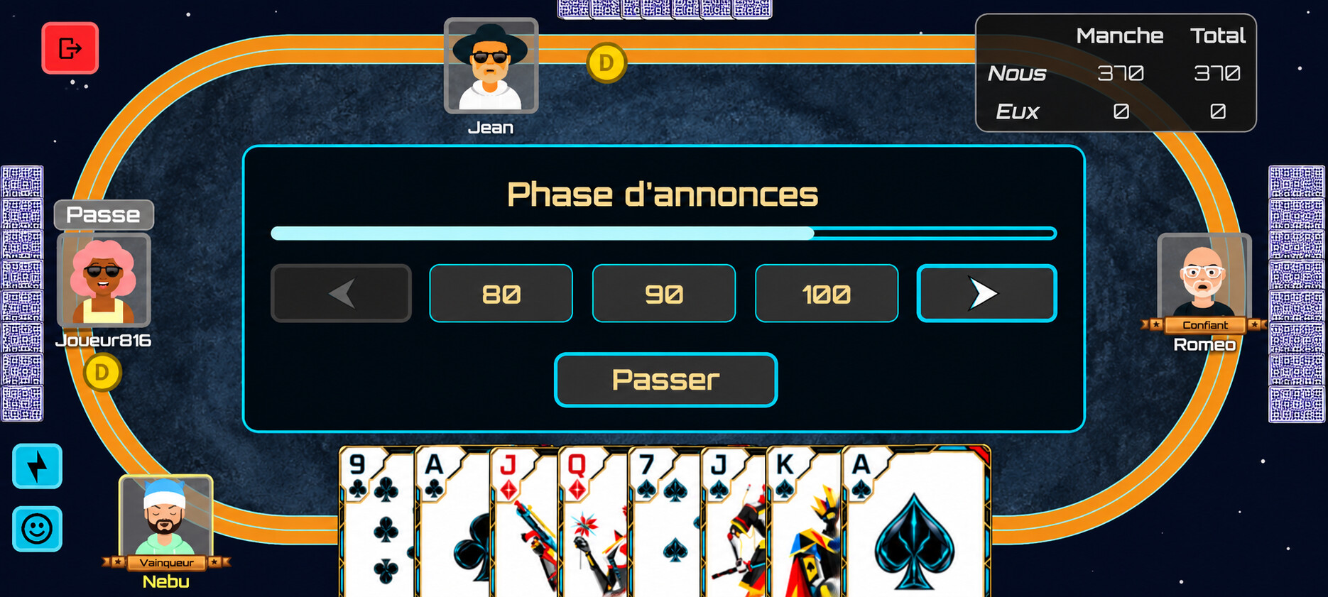 Annonces à la coinche - Coinche de l'Espace