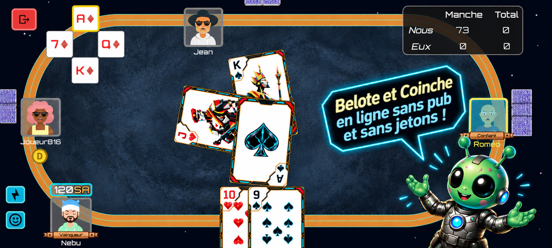 Partie en cours - Coinche de l'Espace