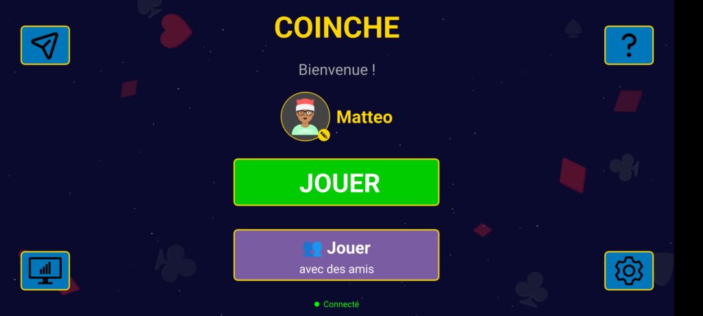 Screenshot du jeu Coinche de l'Espace