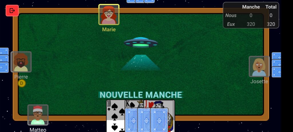 Screenshot du jeu Coinche de l'Espace